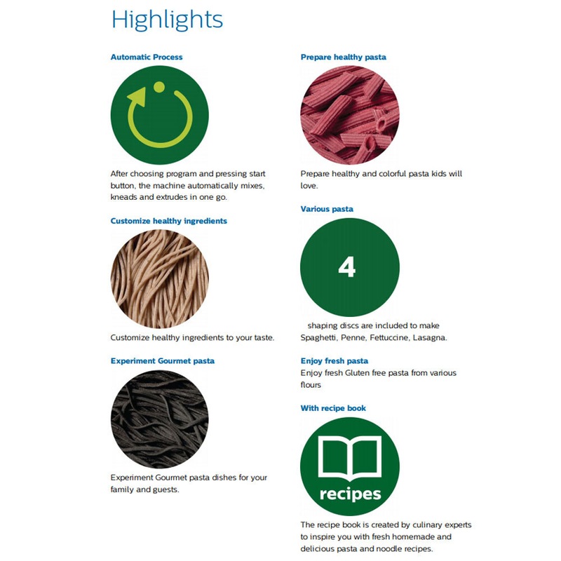 Buy Philips HR2375/13 Electric Pasta Spaghetti Noodle Cutter/Maker