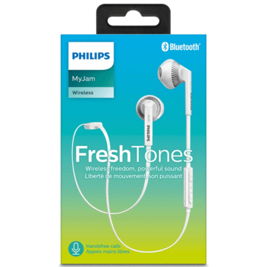 Philips SHB5250WT Wireless Bluetooth Earphones/Headphones/Headset w/Mic - White