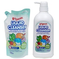 Pigeon 700ml Liquid Cleanser w/ 650mlRefill for Baby Bottles/Food/Fruit/Veggies