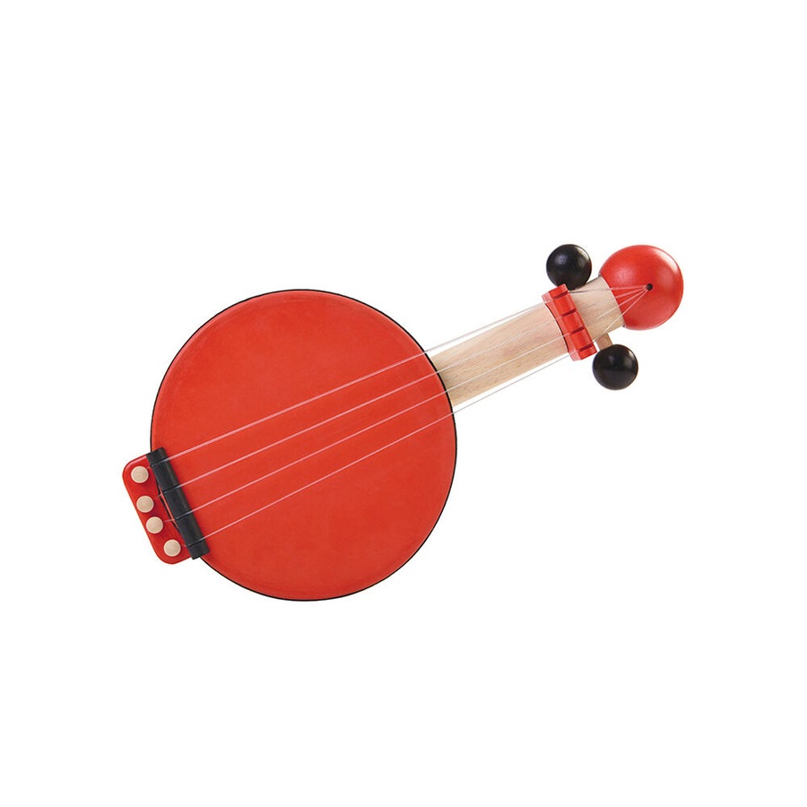 PlanToys Wooden Banjo Kids/Children Musical Instrument Play Toy Red 12m+