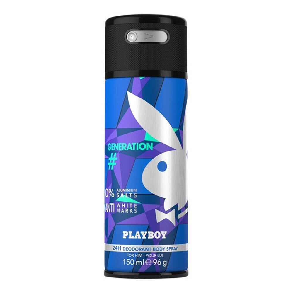 Playboy Generation 150ml Deodarant Spray 24h Body Odor Control for Men/Him