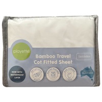 Playette 200TC Waterproof Bamboo 73x105cm Cotton Travel Cot Fitted Sheet Baby