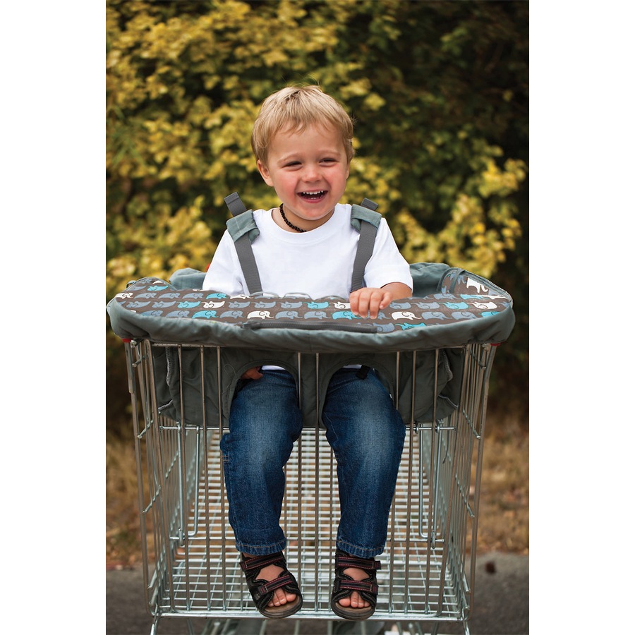 Playette Protective Cover For Shopping Trolley/Baby High Chair Elephant Grey