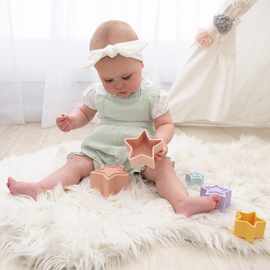 Playground Silicone Nesting Stars Baby/Infant Play Educational Stacking Toy 6m+