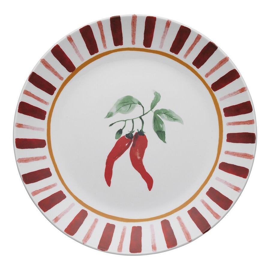Porto Cucina Porcelain Round Serving Platter Dish Serveware 30cm Chilli