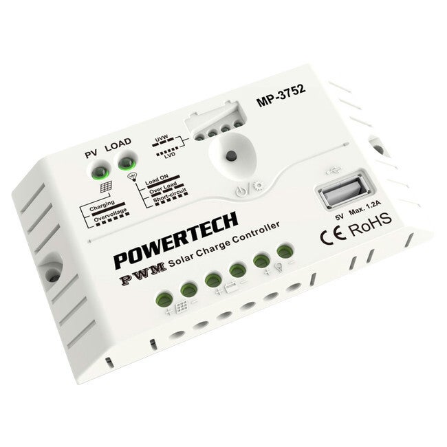 Powertech 12/24V 20A PWM Solar Charge Controller w/ USB f/ Sealed/Gel Battery