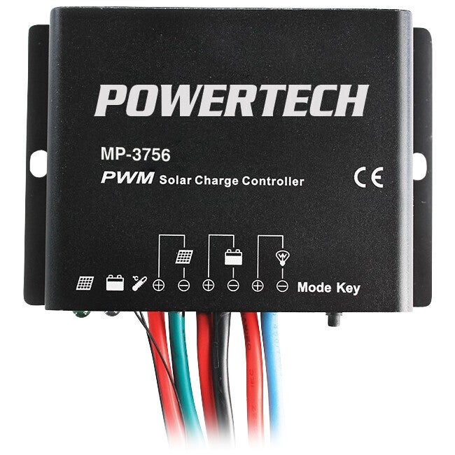 Powertech 12V/24V 10A PWM Auto Solar Charge Controller w/ Timer Function IP67