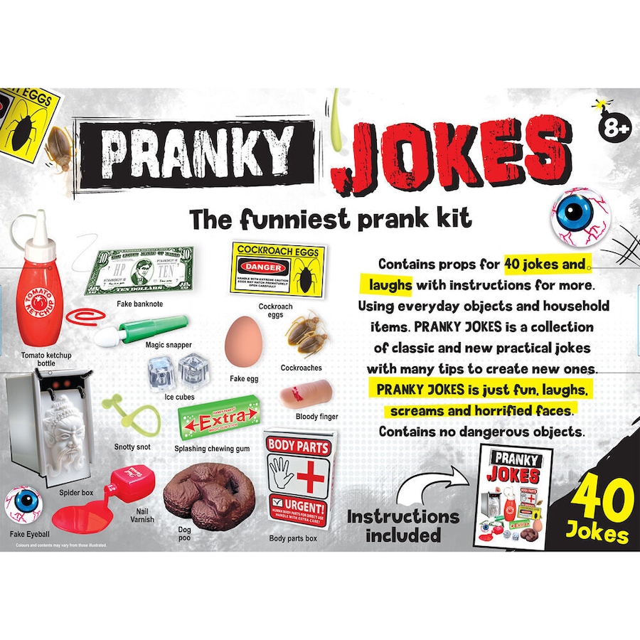 Pranky Jokes 40 Kids/Children Prankster Kit Laughter Humour Fun Toy 5y+