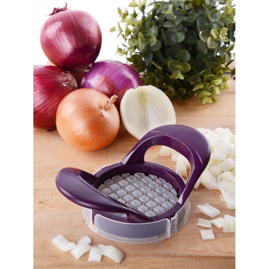 Prepara Stainless Steel Onion Sharp Chopper Dicer Cuber 16.51cm Purple