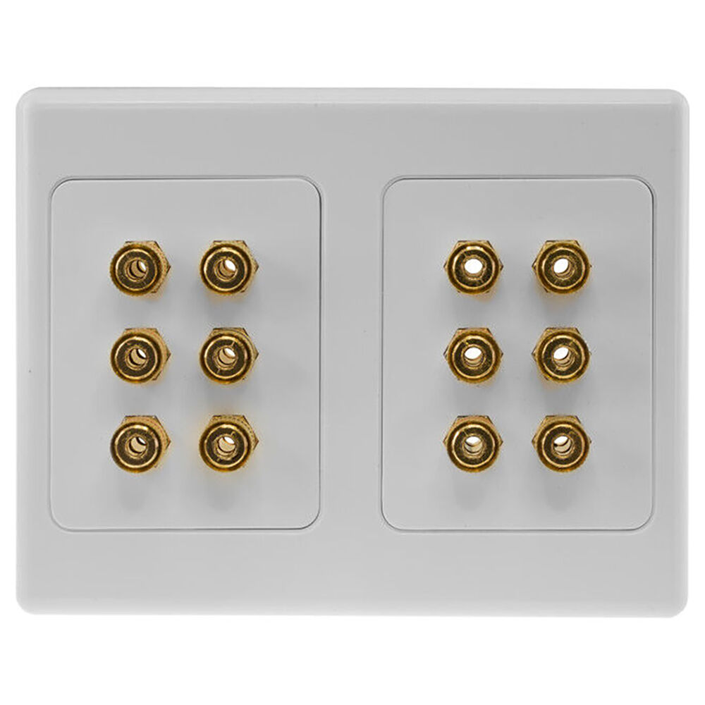 Pro2 12-Terminal Speaker Theatre Wall Plate Banana Socket For Speaker White Australia