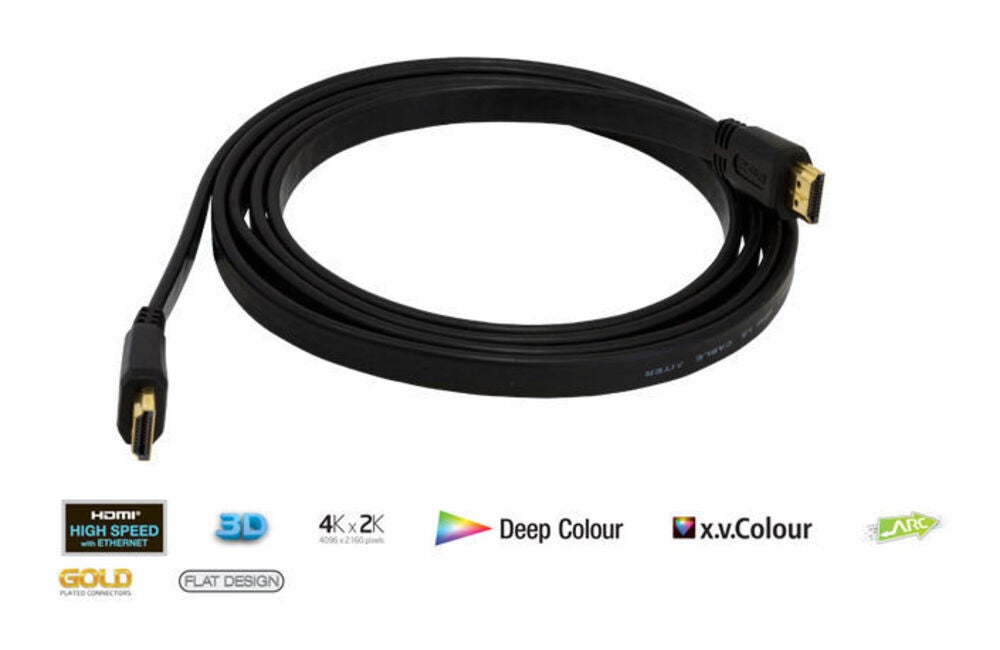 Pro2 HLVF2 2M Hdmi Cable Contractor Series High Speed With Ethernet - Flat Lead
