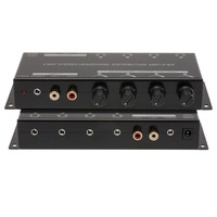 Pro2 PRO1340 4 way Stereo Headphones Amplifier Distribution 3.5mm/ RCA/4 Zones