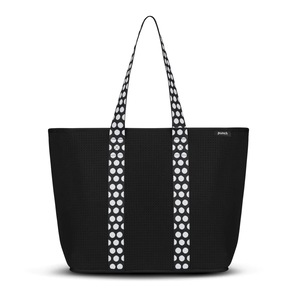 Punch Premium Neoprene Handbag/Tote/Travel Bag Explorer Zip-Up Black/White Spot