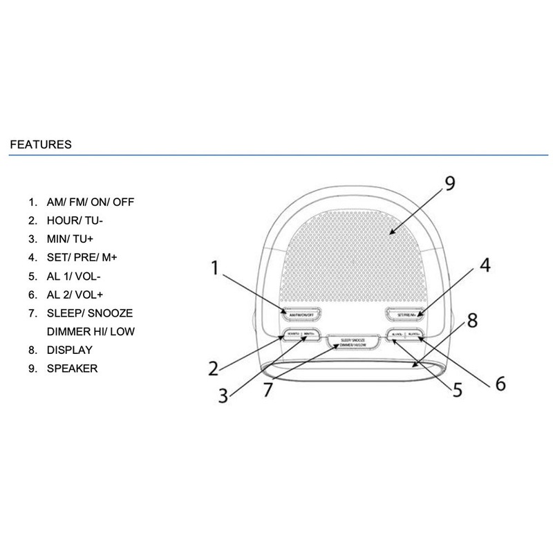 Buy PYE AM/FM Alarm Digital Clock Radio w/LED Display/Snooze for