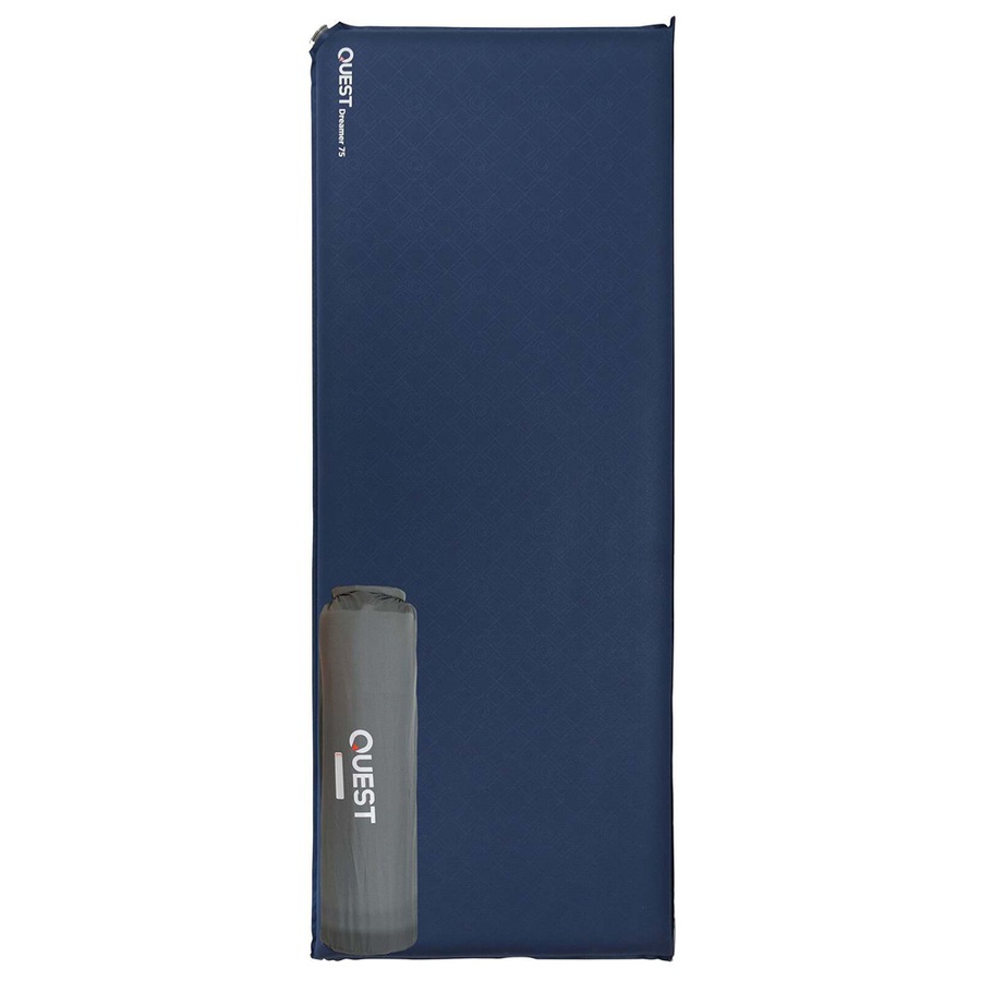 Quest Outdoors Dreamer Self Inflating Sleeping Outdoor Camping Mat 7.5cm Blue