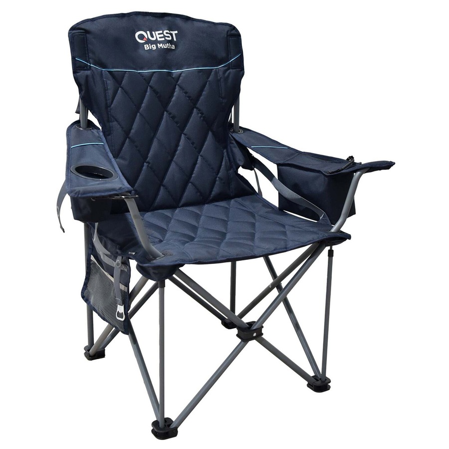 Quest Outdoors Steel Frame/Polyester Big Mutha Camp Chair Midnight Blue