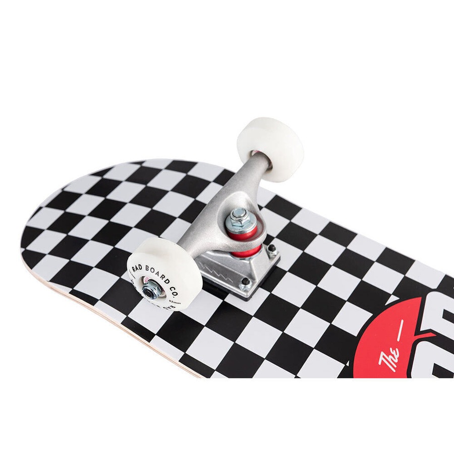 Rad Board Co Dude Crew Checkers Skateboard Street Sports Black/White 7.75in