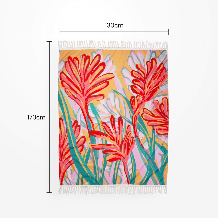 Rayell Canvas Soft Warm Tassel Throw Blanket Blissful Blossom Original 130x170cm