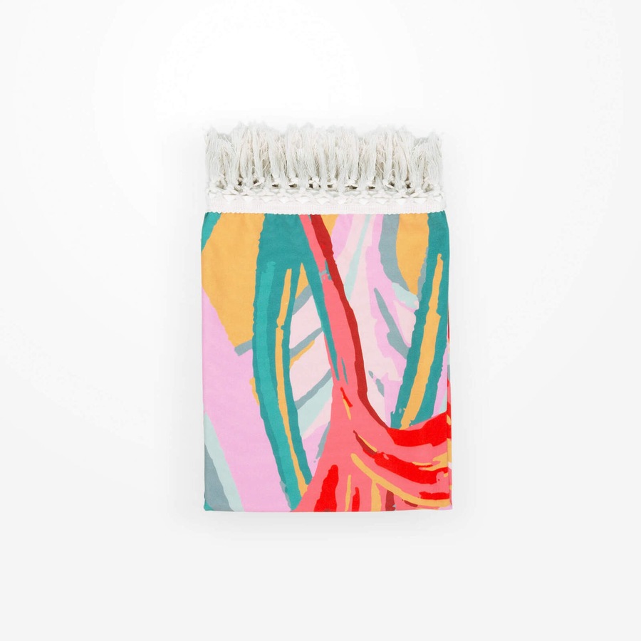 Rayell Canvas Soft Warm Tassel Throw Blanket Blissful Blossom Original 130x170cm