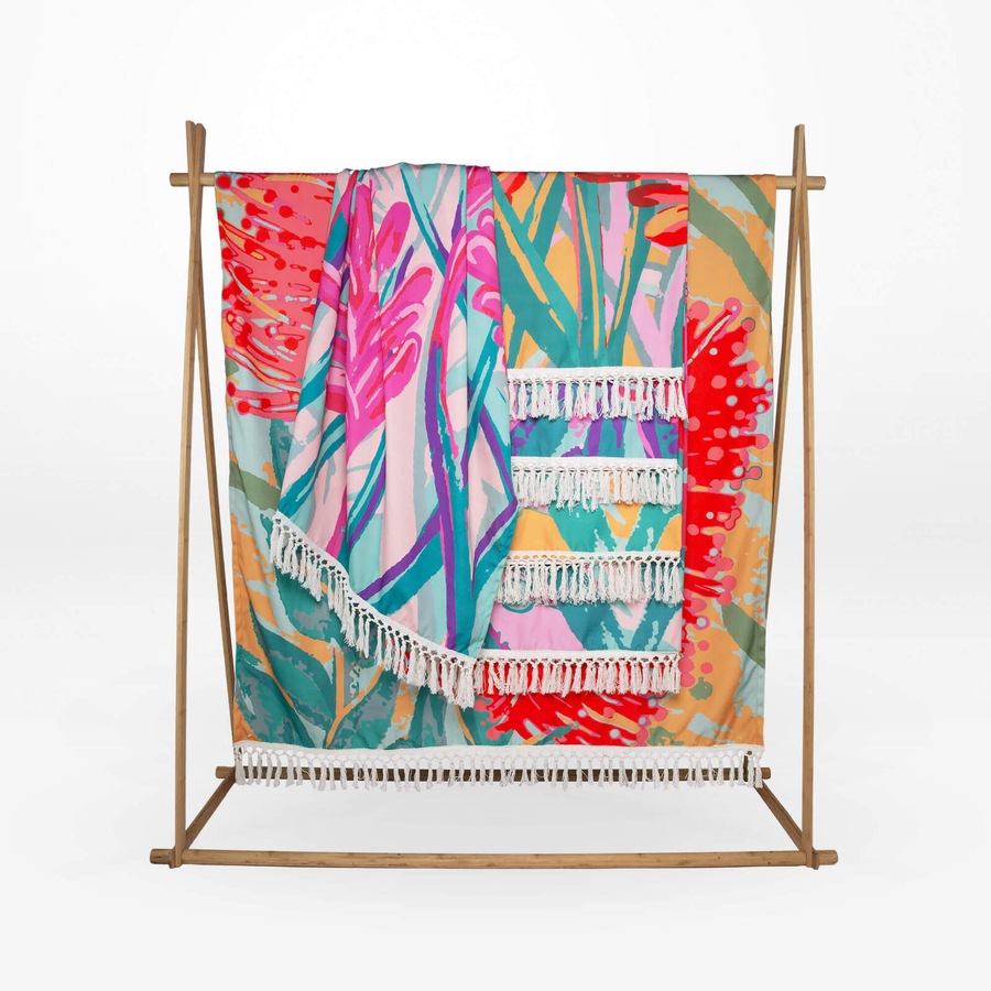 Rayell Canvas Soft Warm Tassel Throw Blanket Blissful Blossom Original 130x170cm