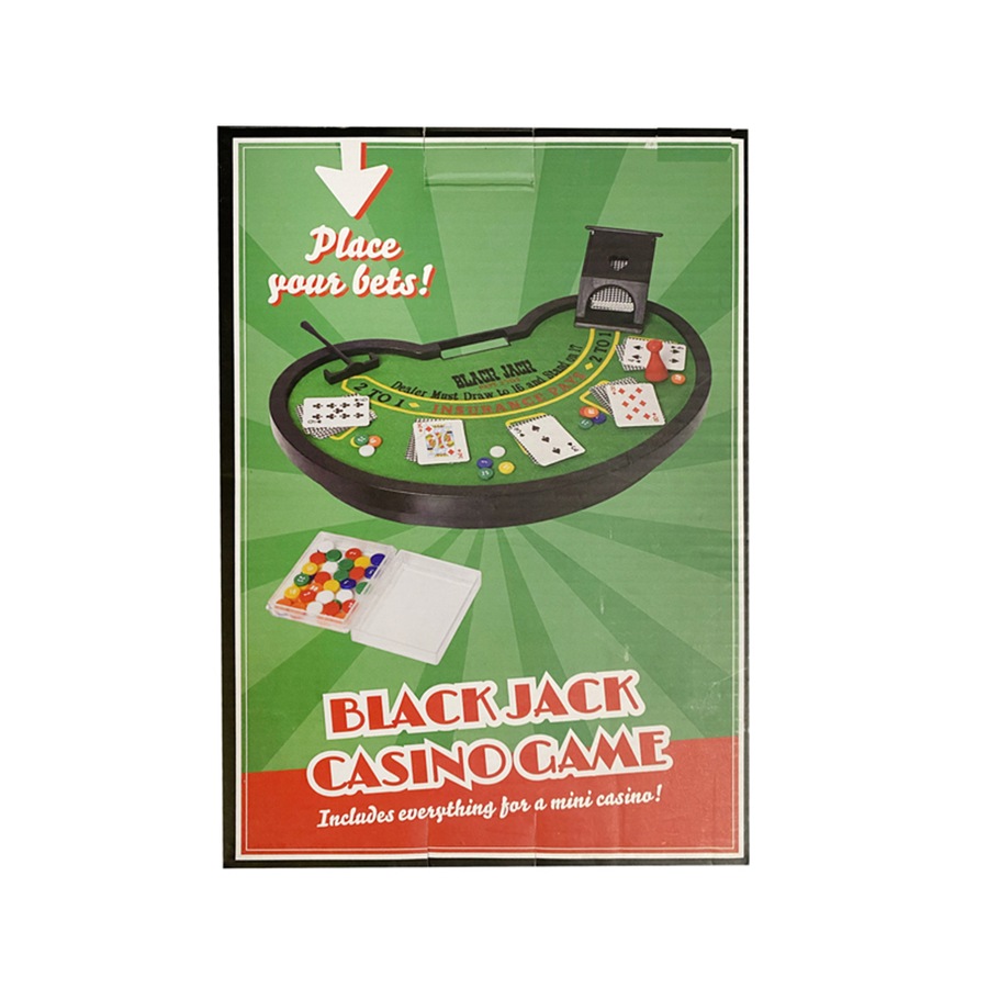 Razoo 26cm Black Jack Casino Cards/Chips/Board Game Set Tabletop Play Family