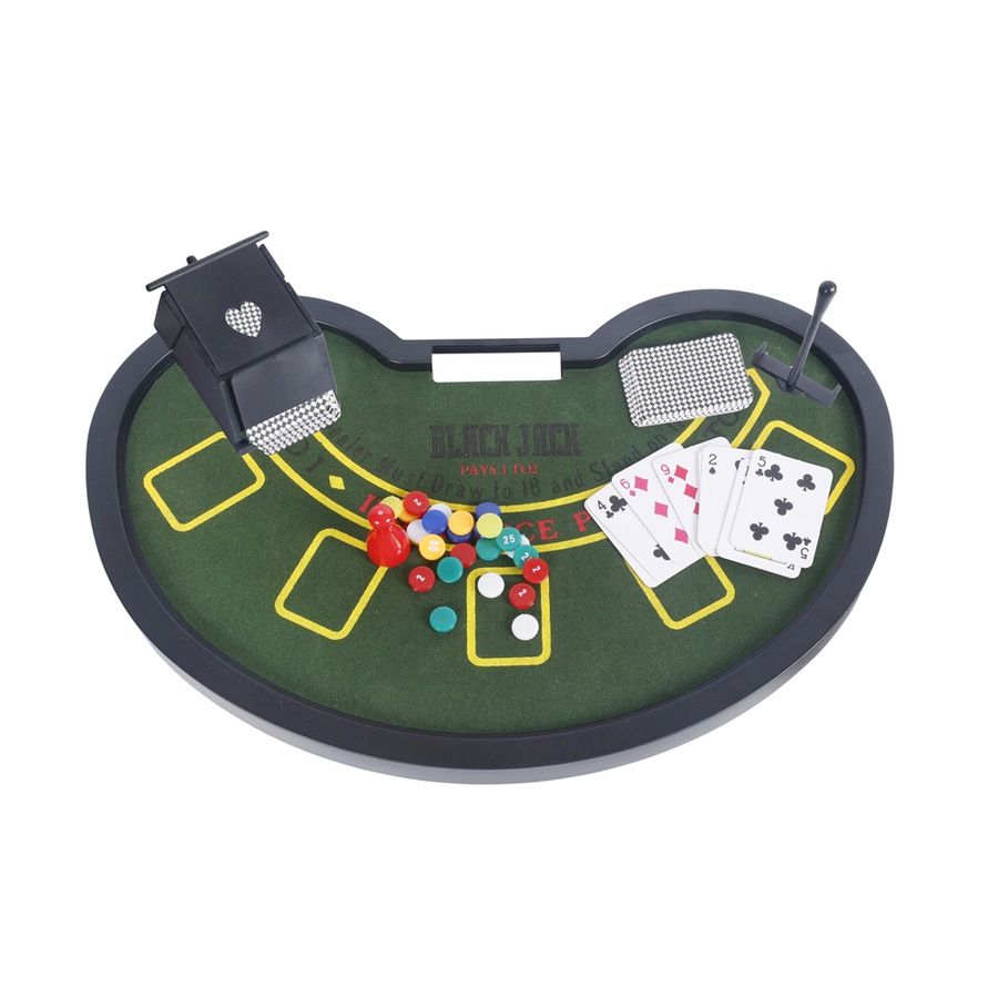 Razoo 26cm Black Jack Casino Cards/Chips/Board Game Set Tabletop Play Family