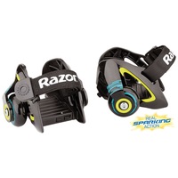 Razor Jetts Heel Wheels Slip/Strap Ride On Roll n Spark Skates for Shoes Green