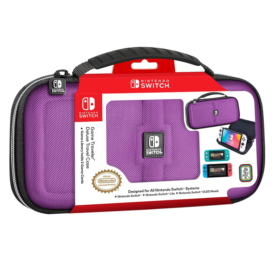 RDS Industries Nintendo Switch Game Traveler Deluxe Travel Case Neon Violet
