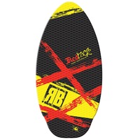 Redback 105cm Traction Foam Padded Wooden Water Sea Sport Skim Board Yellow