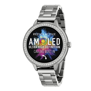 Reflex Active Series 41 Amoled Smart Watch with Silver Steel Link Bracelet