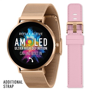 Reflex Active SERIES 42 Amoled Ultra Slim Smart Watch RG Mesh & Pink Straps