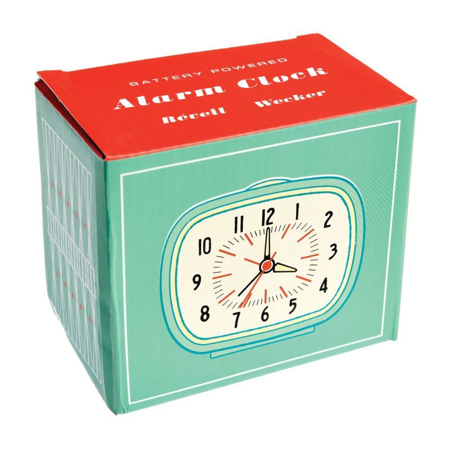 Rex London Retro Style Alarm Clock Indoor Home Tabletop/Bedside Decor Blue