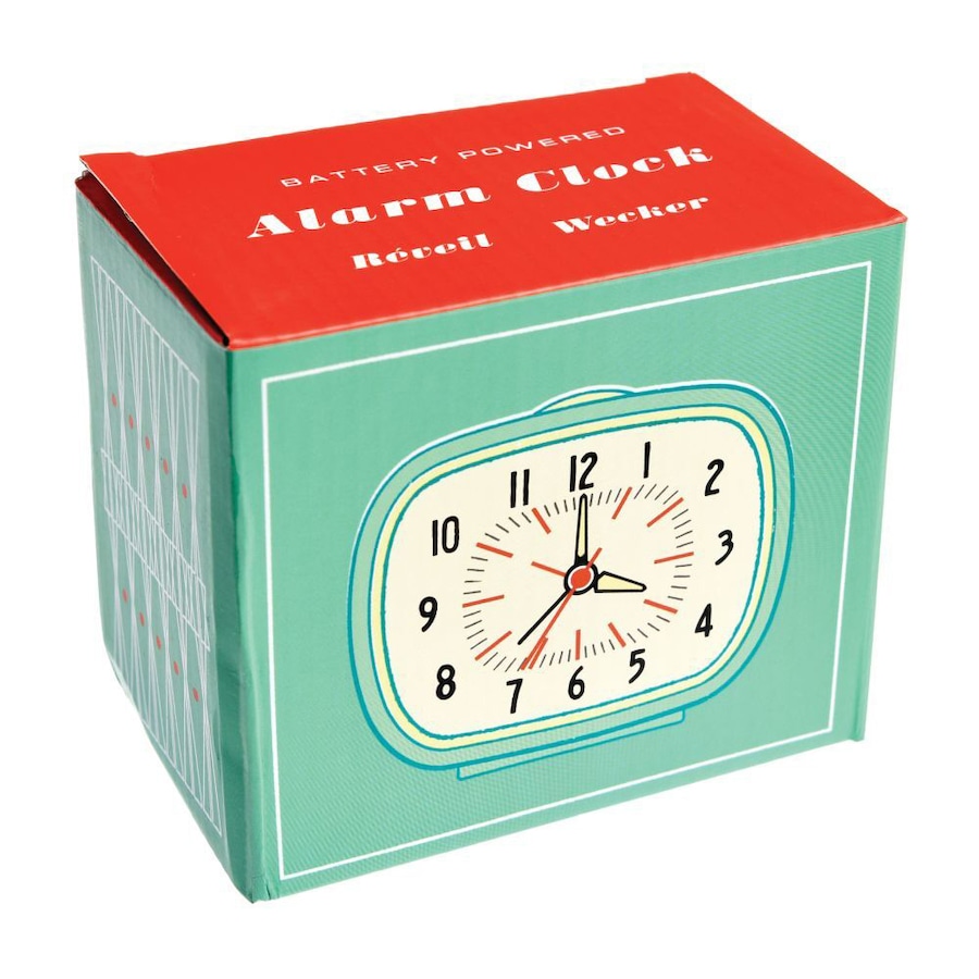 Rex London Retro Style Alarm Clock Indoor Home Tabletop/Bedside Decor Blue