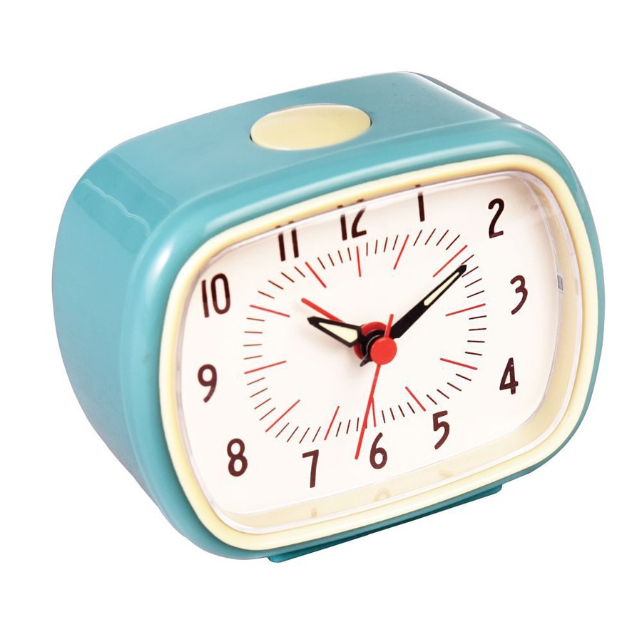 Rex London Retro Style Alarm Clock Indoor Home Tabletop/Bedside Decor Blue