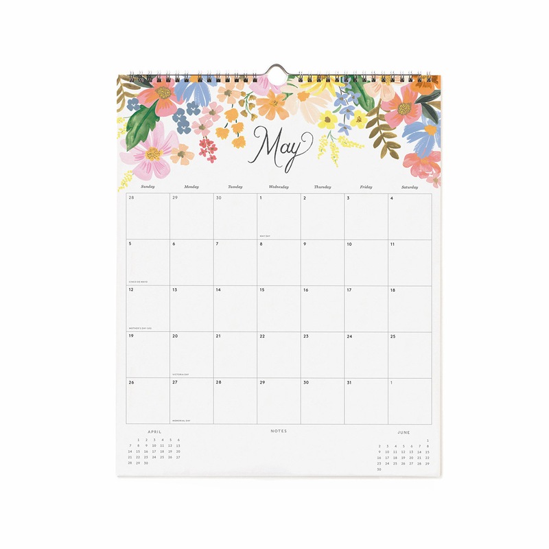 Buy Rifle Paper Co 2024 40x30cm Double Spiral W/Hanger Peacock