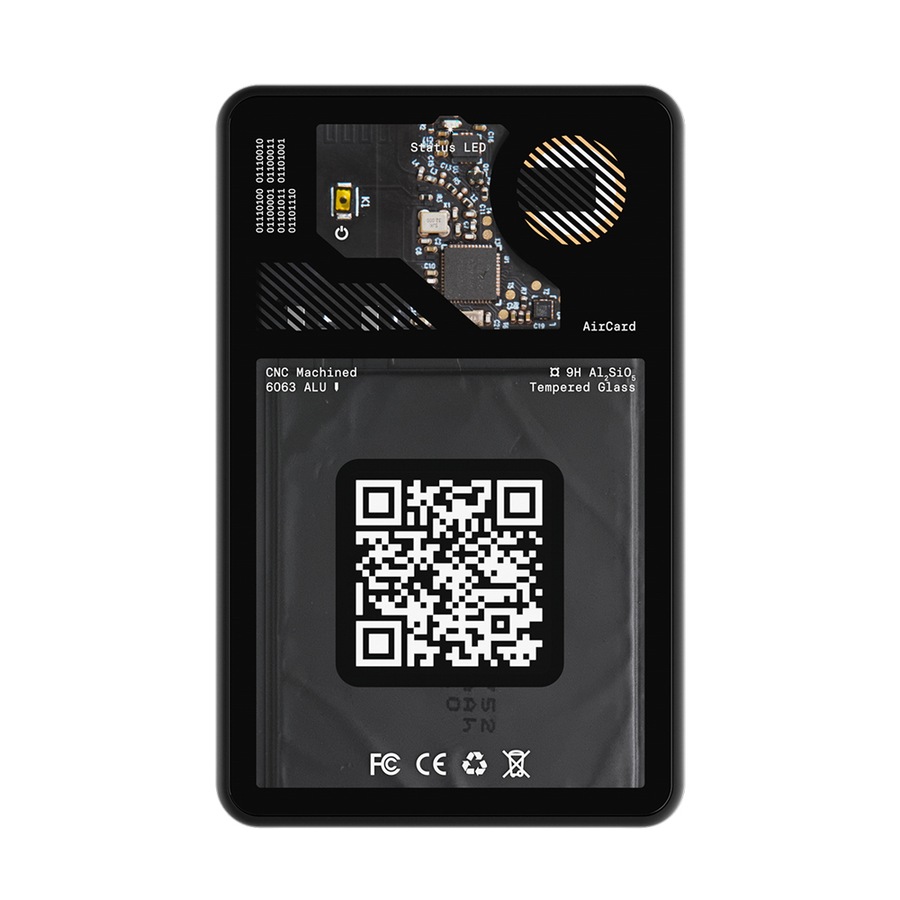 Rolling Square AirCard Wallet Tracker Safety Locator Anti-Loss Card-Size BLK