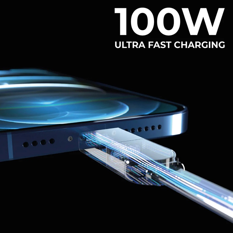 Rolling Square inCharge X 6-In-1 Braid USB/USB-C/MicroUSB/8-Pin Charge Cable BLK