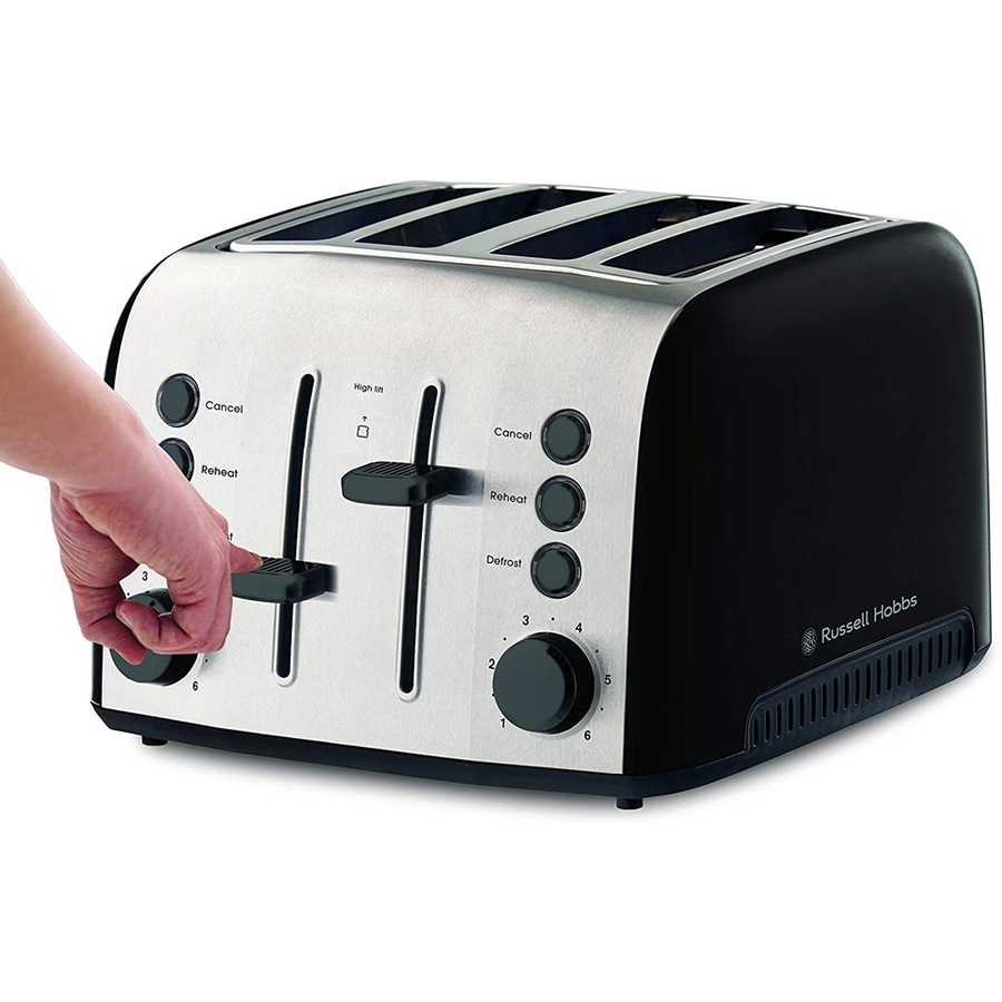 Russell Hobbs Brooklyn Kettle & 4 Slice Toaster Black Combo