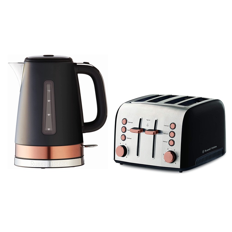 Buy Russell Hobbs Brooklyn Kettle & 4 Slice Toaster Copper Combo MyDeal