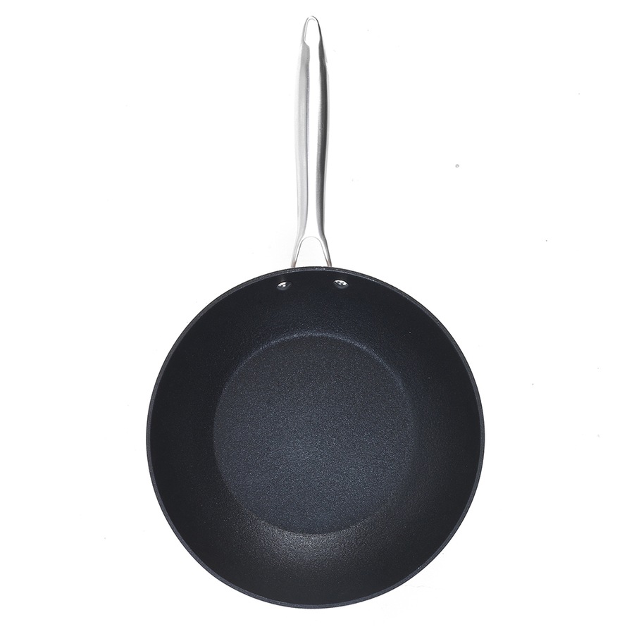 Salter 28cm Metallic Stir Fry Pan Non-Stick Induction/Gas Cookware Pan Champagne