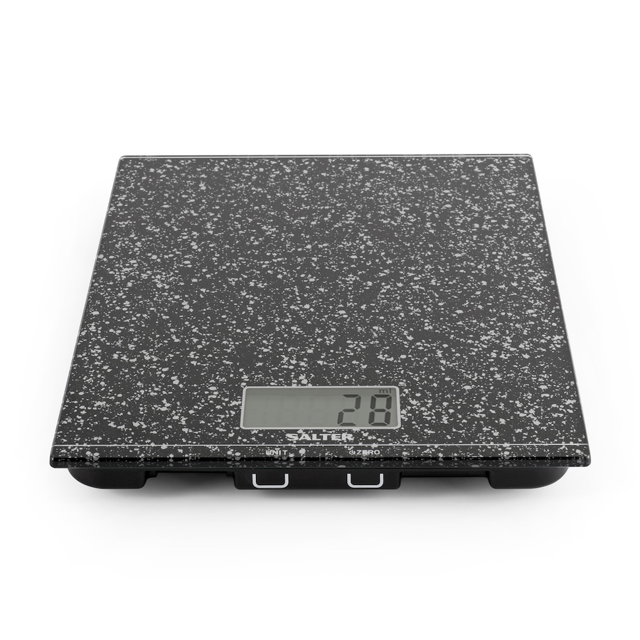 Salter Glitter Electronic Kitchen Tare/Zero Digital Glass Weight Scale 5kg Black