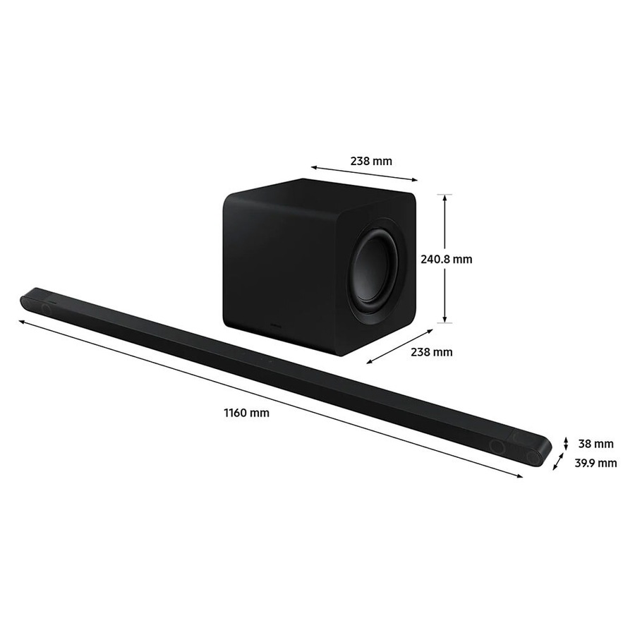Samsung S800B 28W Ultra Slim 3.1.2ch Soundbar Bluetooth Speaker w/6.5" Subwoofer