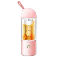 Sansai 400ml 22.5cm Portable Micro USB Rechargeable To-Go Glass Blender Pink