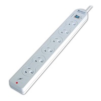 Sansai 6 Way Power Board Sockets Overload/Surge Protection/1m Cord/Master Switch