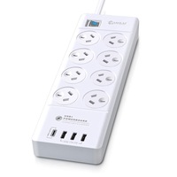 Sansai 8-Way Power Outlet 2400W Surge Protected Board Charger Ports USB-A/USB-C