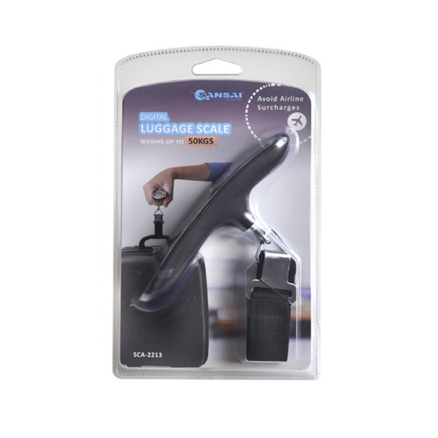 Sansai Electronic Digital Portable Luggage Scale 50KG Travel Hanging Weight BLK