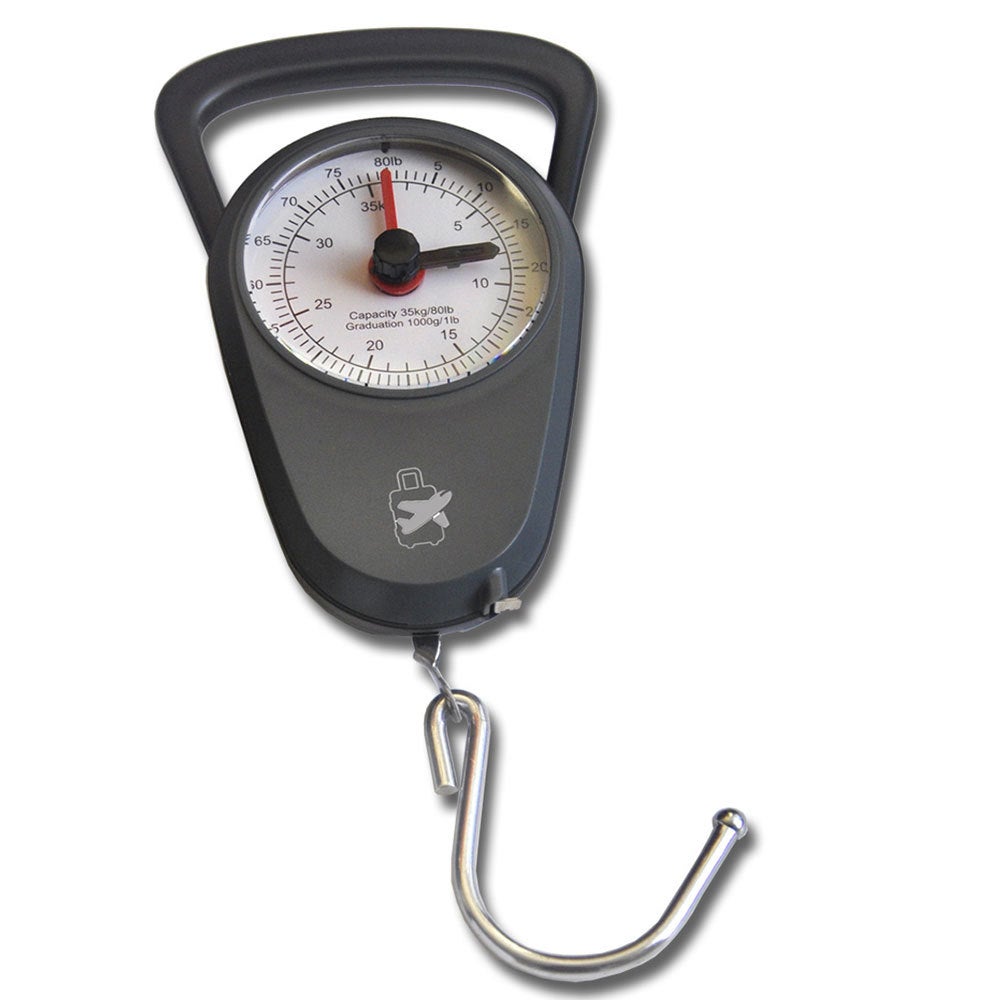 Sansai Mechanical Luggage Weight Scale 35kg Weigh Capacity/1m Tape Measure Grey