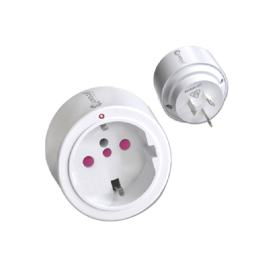 Sansai Travel Adaptor/Adapter Europe/Asia/Italy to AU/NZ Power Plug/Outlet White