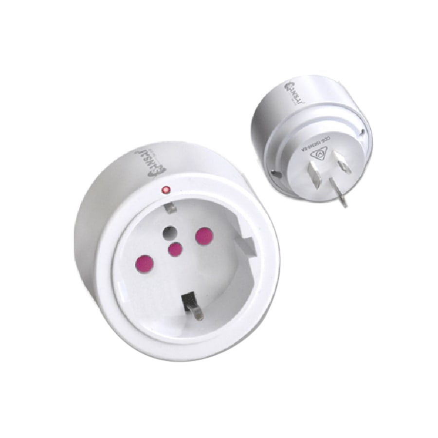 Sansai Travel Adaptor/Adapter Europe/Asia/Italy to AU/NZ Power Plug/Outlet White