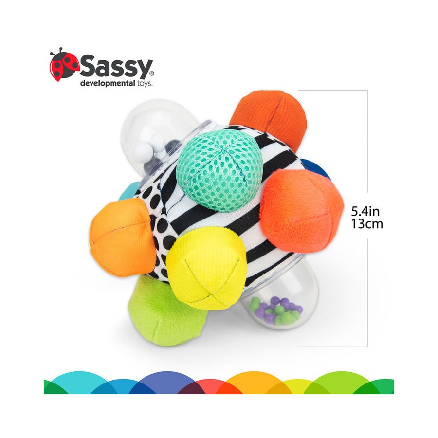 Sassy Baby Bumpy Ball Rattle Sensory Tactile Interactive Fun Play Toy 6m+